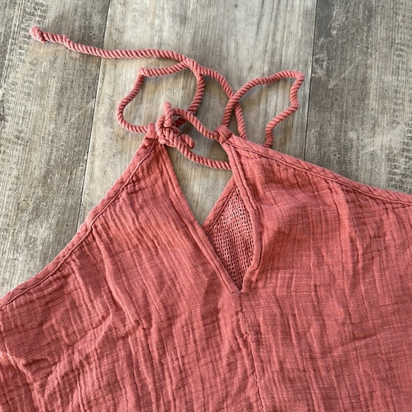 AERIE BOHO FLOWY CROCHET HALTER TOP - Picture 3 of 7